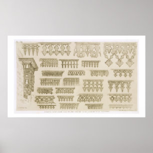Islamic designs for cornice, balcony and mashrabiy poster
