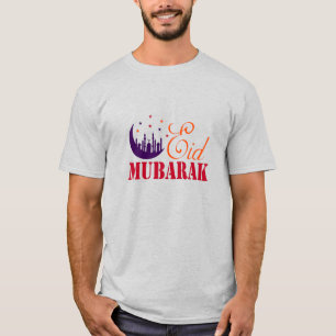 Islamic Eid Greetings - Modern Eid Mubarak White T-Shirt