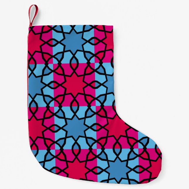 Islamic geometric motifs, which are very niceabstr small christmas stocking (Front)