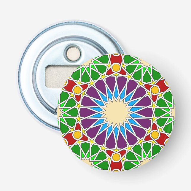 Islamic geometric pattern Bottle Opener (Front)