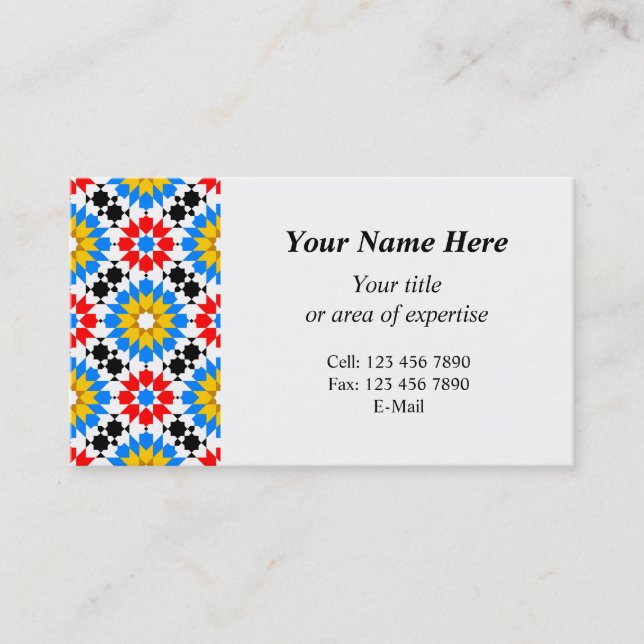 Islamic geometric pattern Business Card (Front)