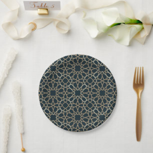 Islamic Geometric Pattern Design Abstract  Paper Plate