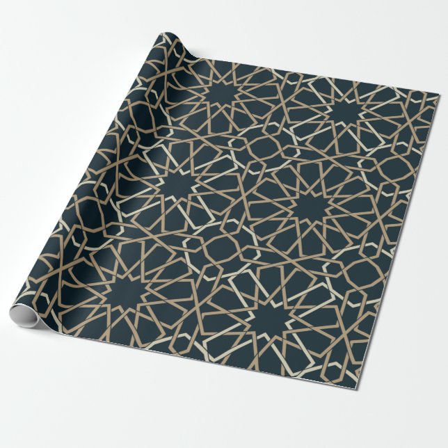 Islamic Geometric Pattern Design Abstract Wrapping Paper (Unrolled)