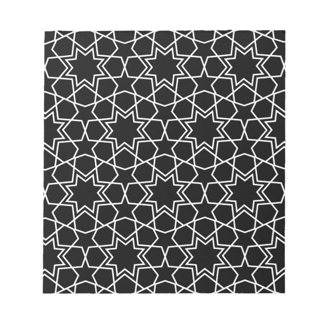 Islamic Geometric Pattern Design Arabic Abstract  Notepad (Front)