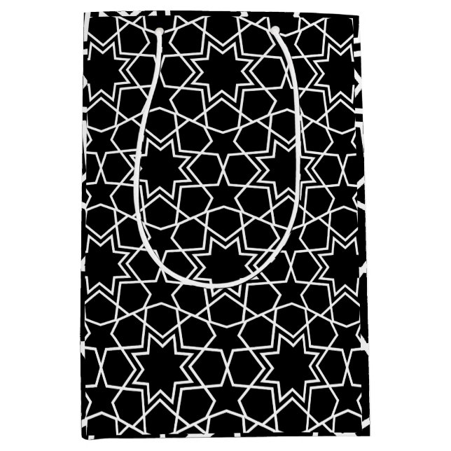 Islamic Geometric Pattern Design Arabic    Medium Gift Bag (Front)