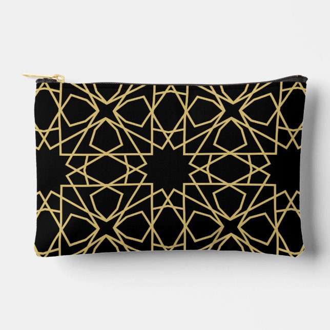 Islamic Geometric Pattern Design Vintage  Accessory Pouch (Front)