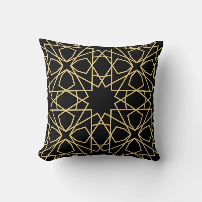 Islamic Geometric Pattern Design Vintage  Throw Pillow (Front)