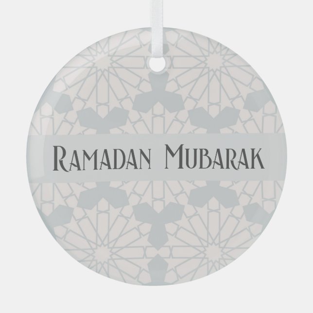 Islamic Geometric Pattern Glass Ornament (Front)