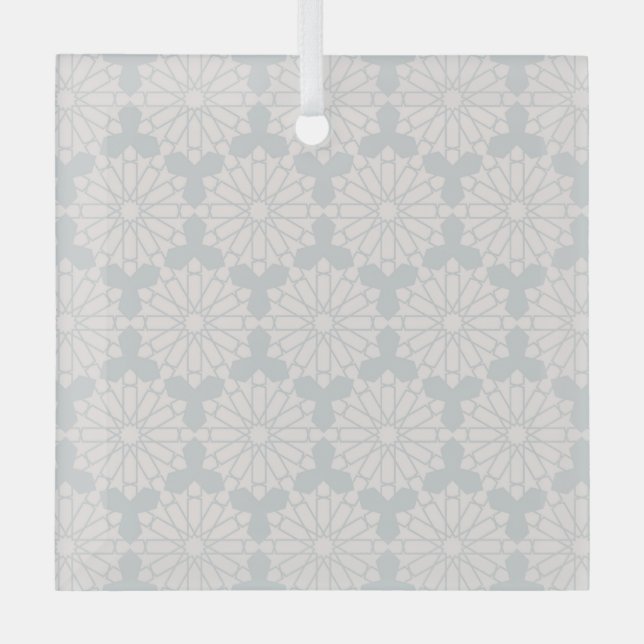 Islamic Geometric Pattern Glass Ornament (Front)