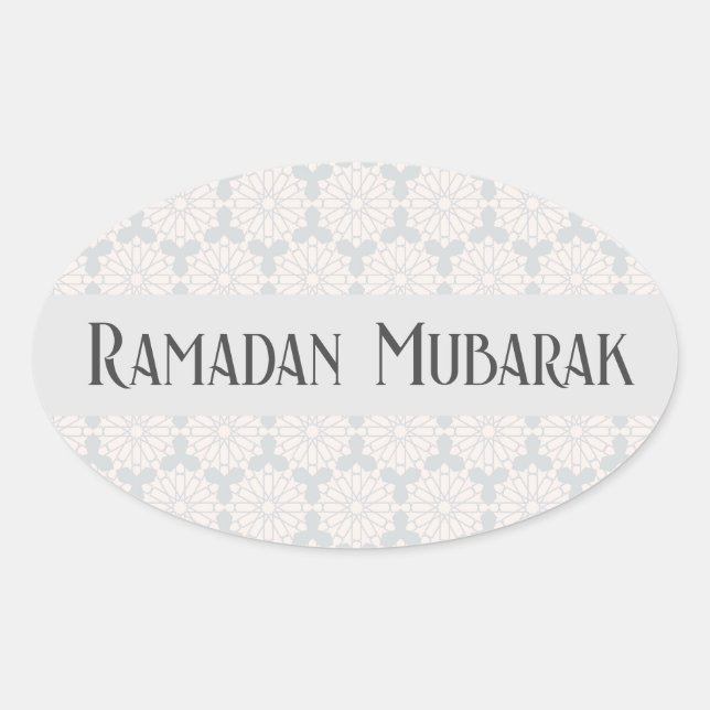 Islamic Geometric Pattern Oval Sticker (Front)