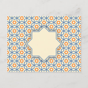 islamic geometric pattern postcard
