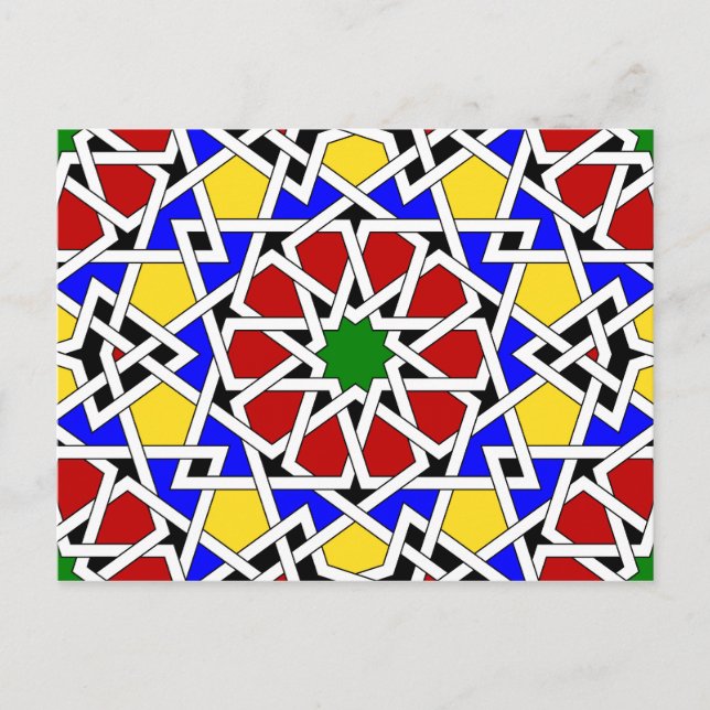 Islamic geometric patterns postcard (Front)