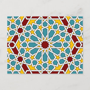 Islamic geometric patterns postcard