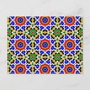Islamic geometric patterns postcard