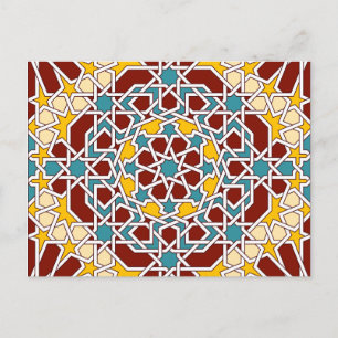 Islamic geometric patterns postcard