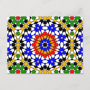 Islamic geometric patterns postcard