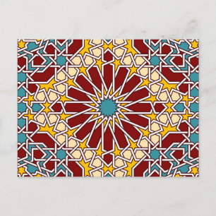 Islamic geometric patterns postcard