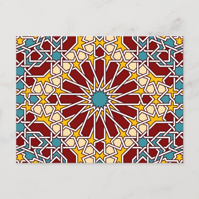Islamic geometric patterns postcard (Front)