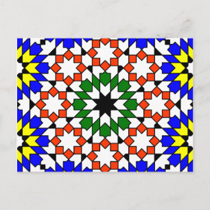 Islamic geometric patterns postcard