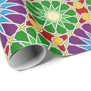 Islamic geometric patterns wrapping paper