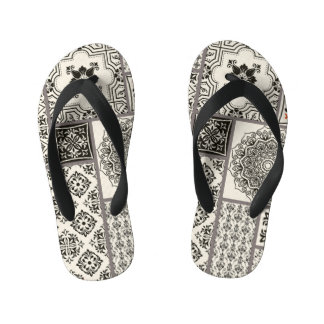 Islamic Majolica Pottery Tile Pattern Kid's Flip Flops
