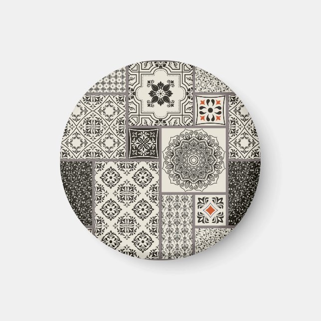 Islamic Majolica Pottery Tile Pattern Magnet (Front)