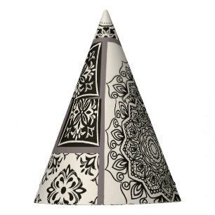 Islamic Majolica Pottery Tile Pattern Party Hat