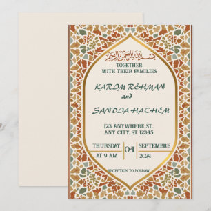 Islamic Mosaic Wedding Invitation