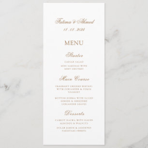 Islamic Muslim Gold Minimal Wedding Menu