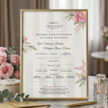 Islamic Nikah Certificate | Peony & Sage Flat Card