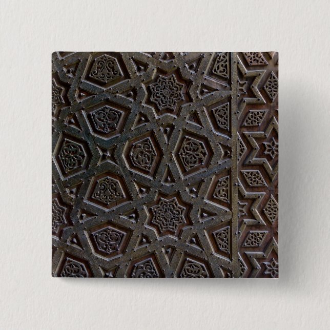 Islamic Pattern 2 Inch Square Button (Front)
