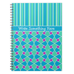Islamic Pattern and Stripes Spiral Notebook