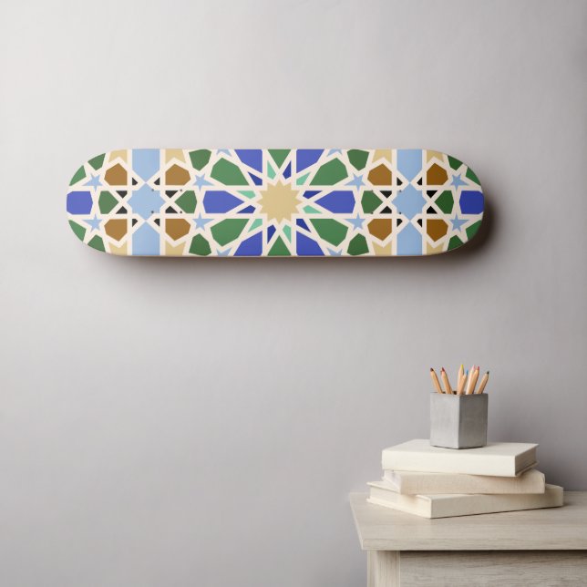 Islamic Pattern Background Skateboard (Wall Art (Horz))