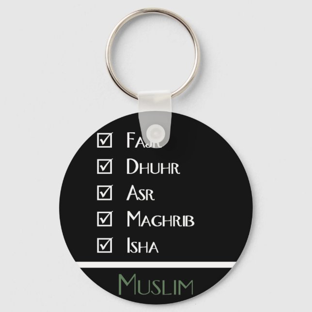Islamic prayer - 5 times a day - Muslim print Keychain (Front)