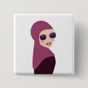 Islamic scarf muslima hijab lady style 2 inch square button