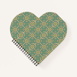 Islamic Star Lattice Turquoise Ivory Notebook