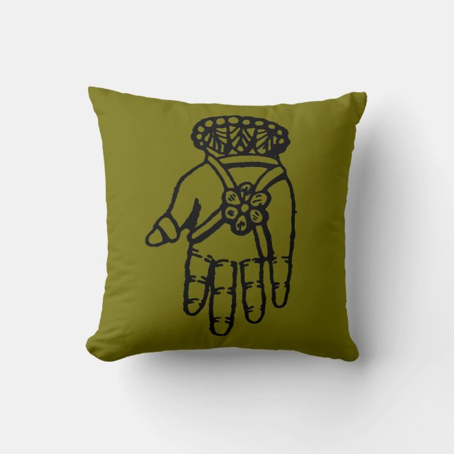 Islamic Symbol: Hamsa Throw Pillow (Front)