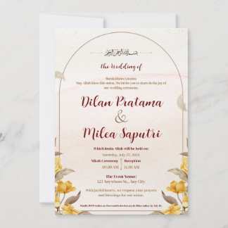 Islamic-Themed Wedding Invitation Card