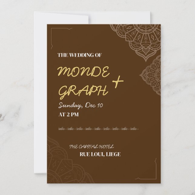 Islamic Wedding Invitations Art (Front)