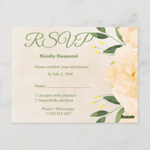 Islamic Wedding RSVP Card Matching Nikah Invitat
