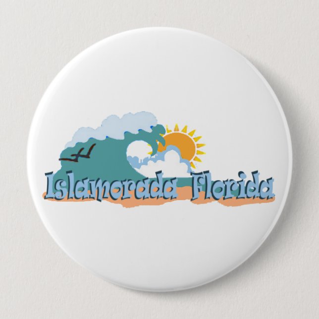 Islamorada. 4 Inch Round Button (Front)