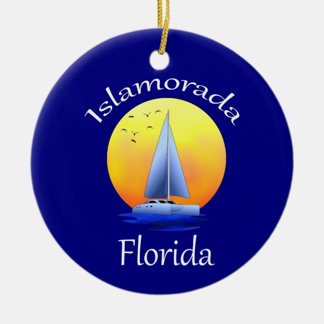 Islamorada Florida Keys Sailing Ceramic Ornament (Front)
