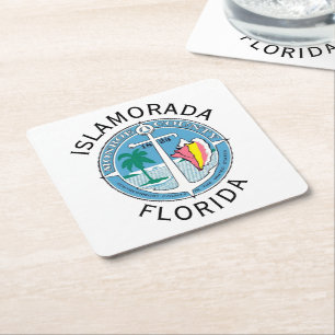 Islamorada - Florida Keys Square Paper Coaster