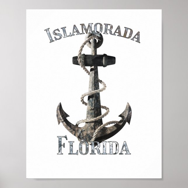 Islamorada Florida Keys Vacation Nautical Anchor Poster (Front)