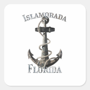 Islamorada Florida Keys Vacation Nautical Anchor Square Sticker