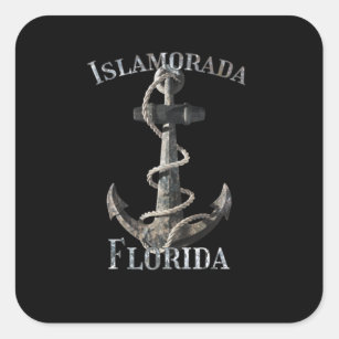Islamorada Florida Keys Vacation Nautical Anchor Square Sticker