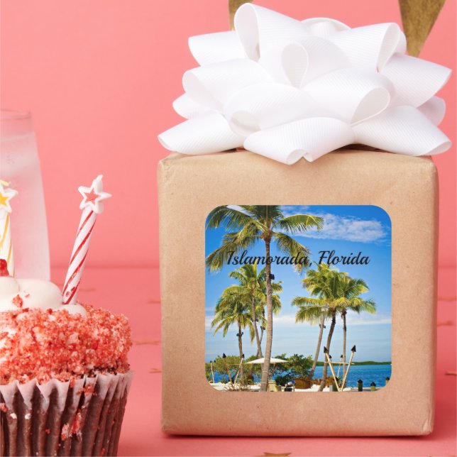 Islamorada, Florida Palm Trees Square Sticker (Party)