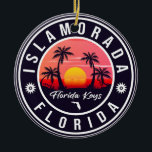 Islamorada Florida Retro Sunset Beach Souvenir 80s Ceramic Ornament<br><div class="desc">Islamorada Beach Florida Vintage 60s Souvenirs coaster. Islamorada Florida - Retro Tropical Palm Tree 60s Souvenirs Vintage design makes a great Christmas or Birthday gift for fans of Islamorada Beach beach. The retro summer vibe design is a perfect gift for travel lovers and tropical destination fans.</div>