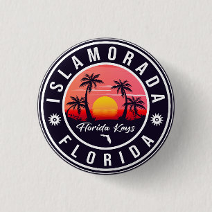 Islamorada Florida Retro Sunset Beach Souvenirs 1 Inch Round Button