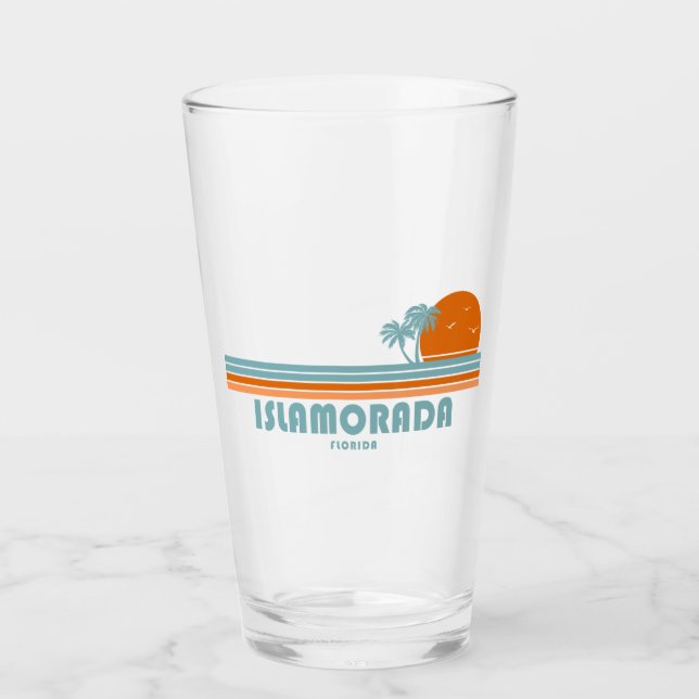 Islamorada Florida Sun Palm Trees Glass (Front)